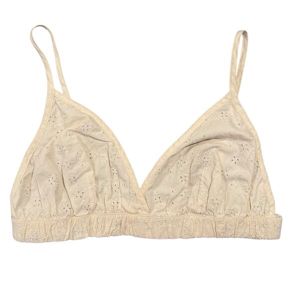 NWT American Eagle Bralette Eyelet Boho Cottage French Ballet Romantic Crop XL - Picture 1 of 5
